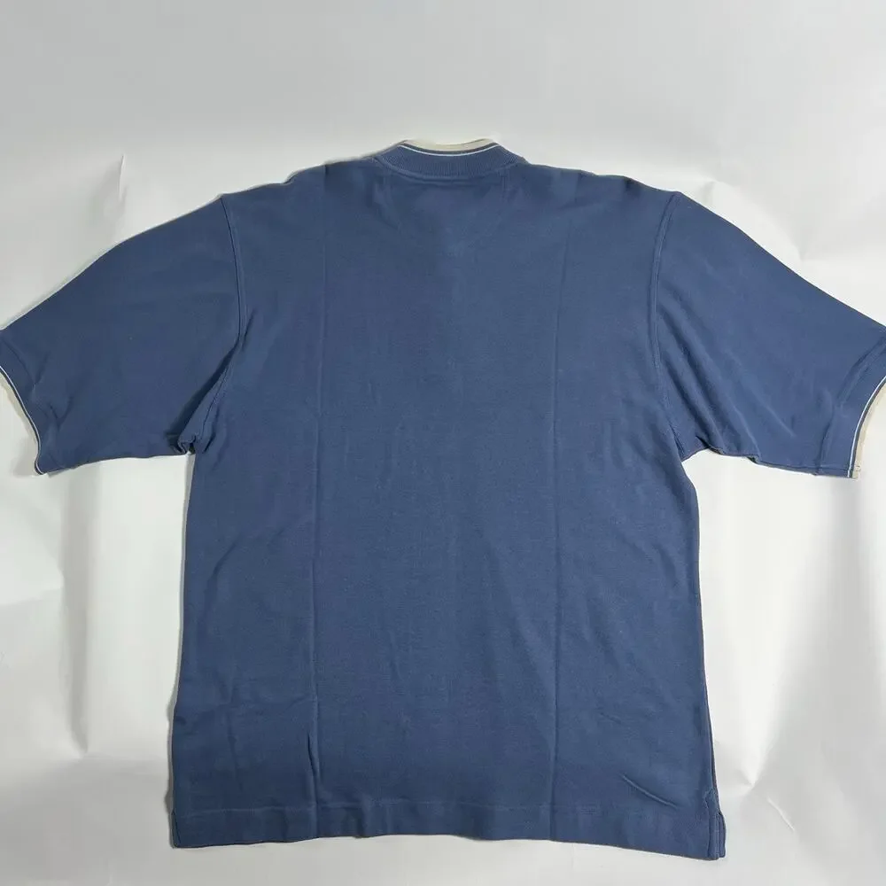 VTG w/ Tags nk Men's L Regular Polo‎ Shirt Blue Solid Short Sleeve Knit Collared